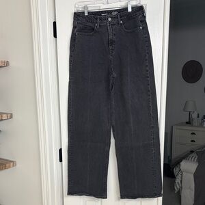 Old Navy Black Extra High-Rise Sky-Hi Wide Leg Jeans